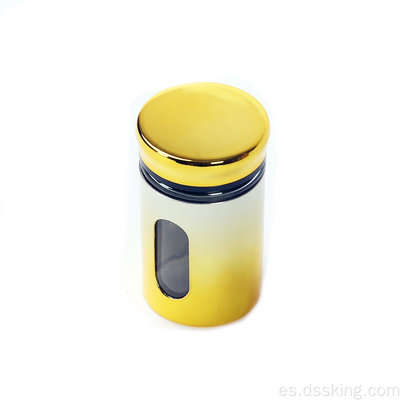 Proceso de electro Explatación más vendido de dos colores 150 ml de botellas de jarras de especias de cocina Jares de vidrio para envases de especias