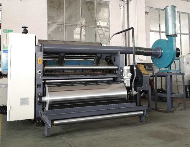 Heat exchange type single facer machine for corrugated board making