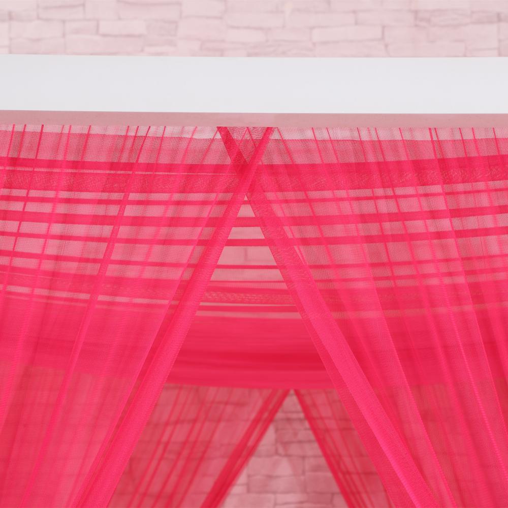 Rose Red Mosquito Net Bed Square Bed Canopy