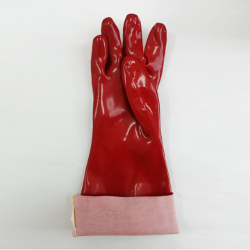 Red pvc working gloves smooth finish 18 inches