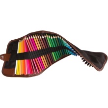 Factory Discount 48 Color Set Water Soluble Wooden Color Pencil Set with Roll Up Bag