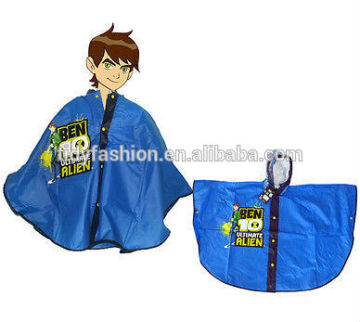 Cartoon character printed boys rain poncho rubber