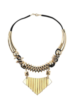 Bright gold jewelry choker necklace fabric string