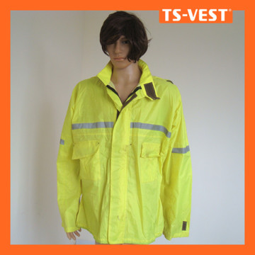 High fluorescent jacket visibility safety raincoat