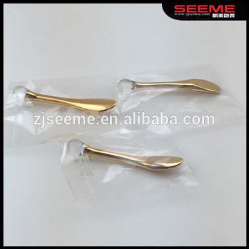 78mm PMMA acrylic plastic spatula clear cosmetic spatula metalize gold spatula