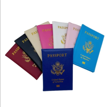 USA Passport Cover - United States PU Leather Passport Holder with Copper Protective Tips