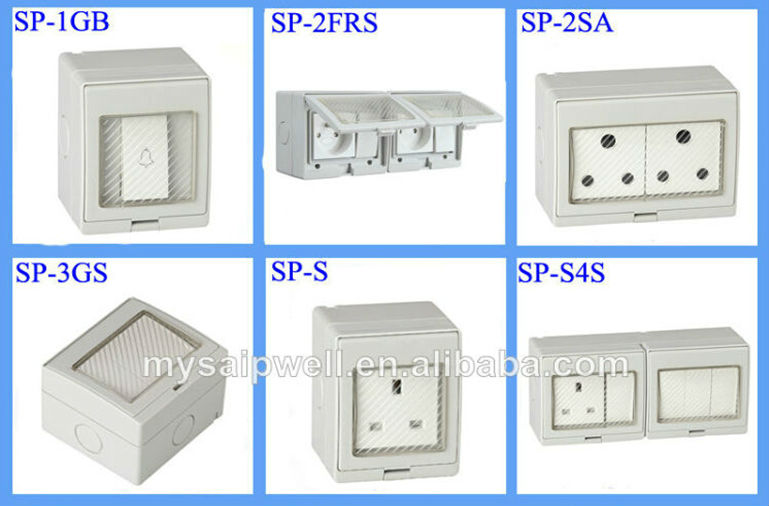 IP55 English Style Double Control Socket with Waterproof Cover