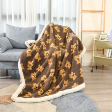 High-Quality Soft Fleece Winter Blanket with Cute Bear Print