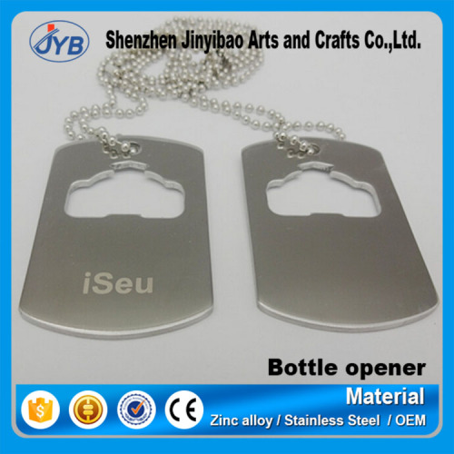 innovative design metal high end dog tag bottle opener with custom logo