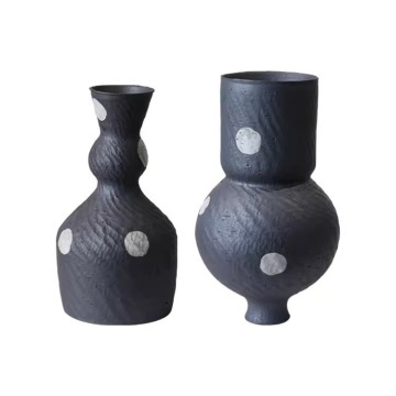 Modern Minimalist Black Ceramic Vases for Tabletop Decor