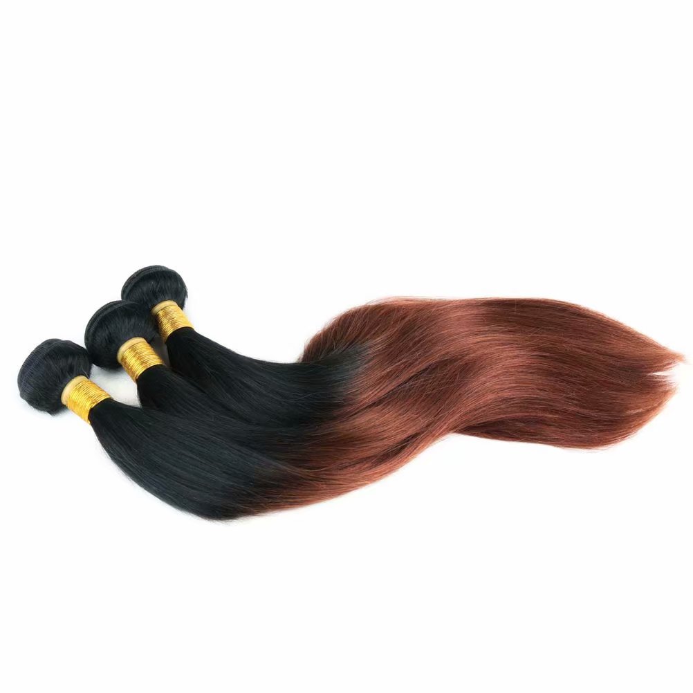 T1b/4/30  T1b/4/27 Ombre Body Wave Bundles 3 Tone Human Hair Weave Bundles With Closure