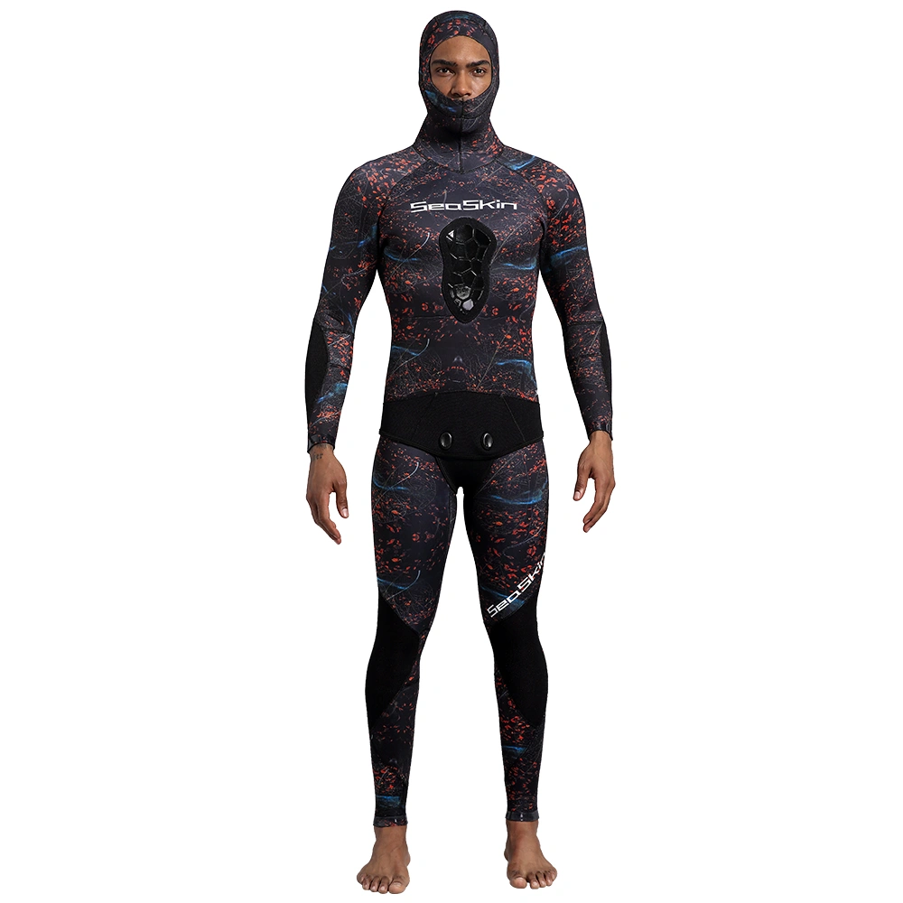 Seaskin Mens Camoflaged Hooded Spearfishing Wetsuits China Manufacturer
