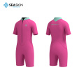 Seaskin 3mm Short Sleeve Sunshade UV Protection Kids One-Piece Swimsuit Diving Suit