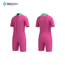 Seaskin 3mm الأكمام قصيرة Sunshade UV حماية الأطفال من قطعة واحدة بدلة الغوص