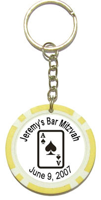 key ring poker chip with custom printing sticker