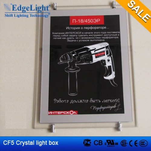 Edgelight New Generation Retail Shop Advertise custom crystal acrylic led light boxes manufacturer