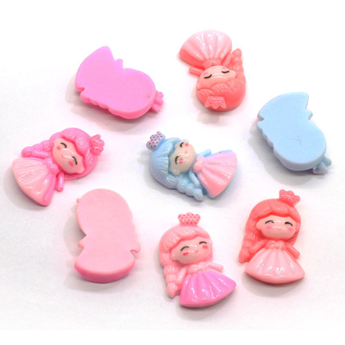 100 stks Cartoon Prinses Plaksteen Hars Cabochon Kawaii Plat Cabochons Kids Haarelastiekjes Accessoires DIY Versieringen Decor