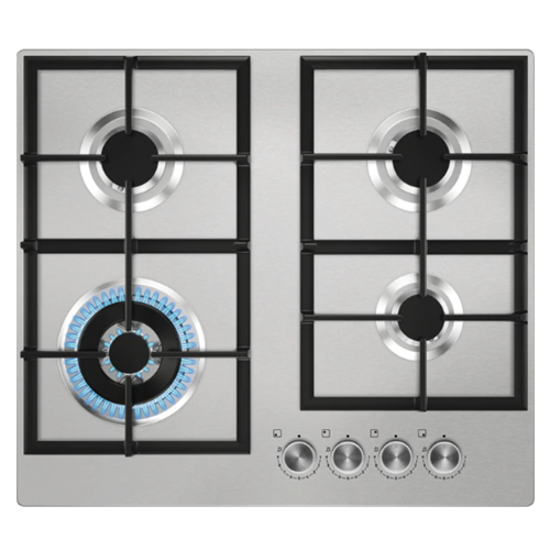 Placa de cocina de 4 quemadores Smeg de acero inoxidable