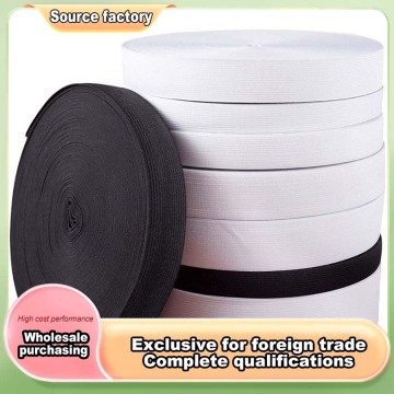 Black and White Crocheted Elastic Hair Band