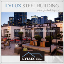 Steel sturcture prefabricated star hotel terrace for public leisure area
