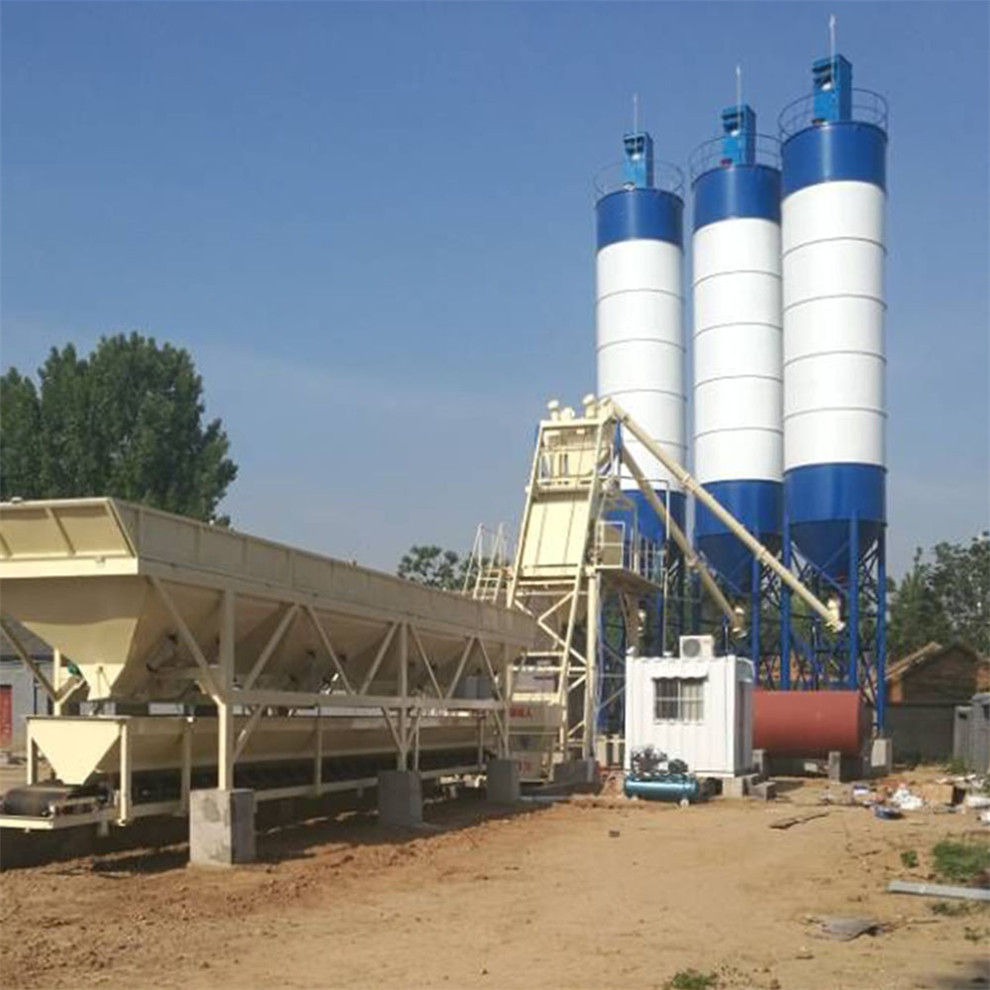 HZS75 stationary type modular concrete batching plant