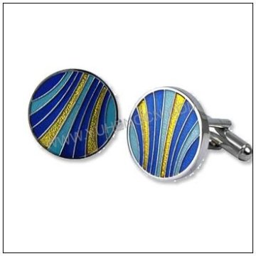 Colorful Enamel Cufflinks, Round Shape Cufflinks