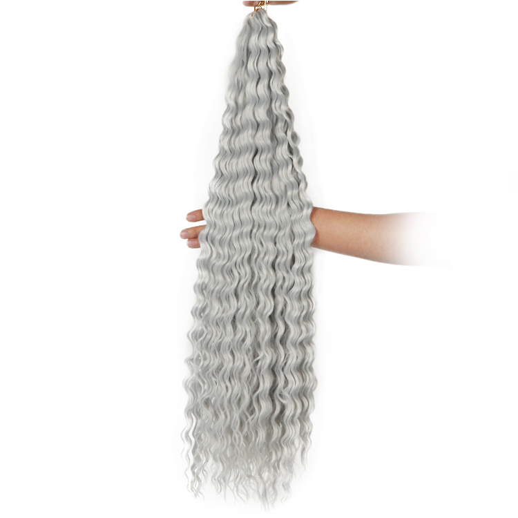 Crochet Hair Customs Size Synthetic Long Curly Braiding Hair Water Wave Crochet Wavy Braiding Hair For RU