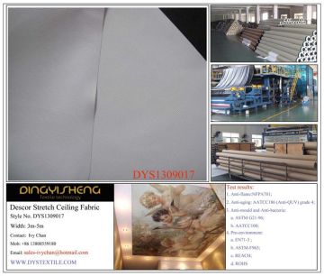 100% FR PU Polyester Stretch Ceiling Fabric (Descor/Clipso)