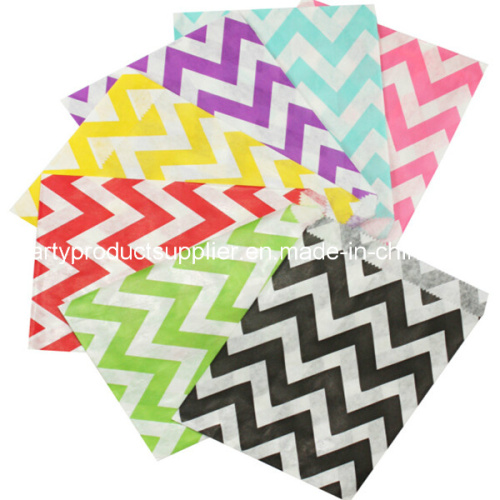 Chevron Treat Craft Bags 5 Inch X7 Inch Food Safe Candy Favor Party Paper Bags