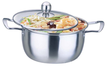 Stainless Steel Double Handle Sauce Pot Double Bottom