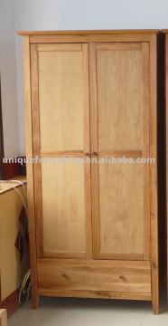 oak wood wardrobe 2doors bedroom furniture