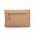 No Handle Briefcase Leather Pouch Fold Over Clutch