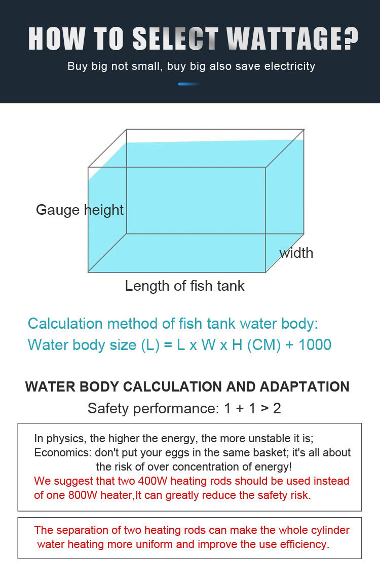 High Quality Aquarium submersible Water  Explosion-proof heater for fresh water/saltwater, Factory Price,OEM