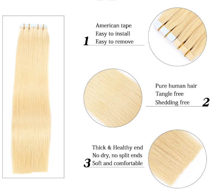 2019 Top Selling Russian Human Tape In Hair Extensions 100% Human Hair, Double Sided Remy Skin Weft Tape In Hair