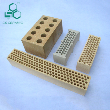 Perforated strainer fireclay brick for lining of coke oven