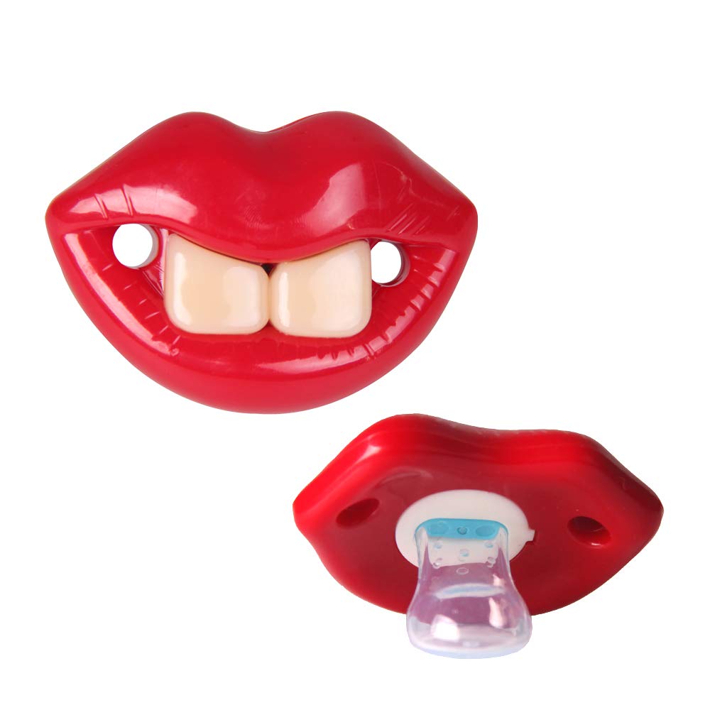 Funny Cute Red Lip Bpa Free ABS Baby Custom Pacifier