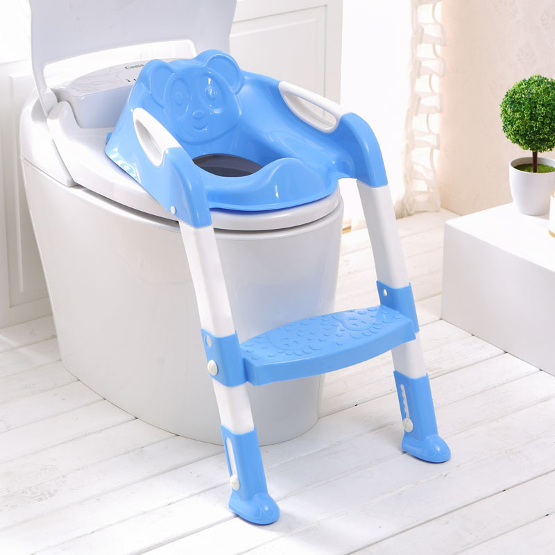 Safe Non-Slip Potty Training Folding Toilet Seat with Step Stool Ladder Baby Toddler Kid Children Toilet Training Seat Wide Step