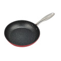 Food-Grade Red Aluminum Frypan with Stainless Steel Handle