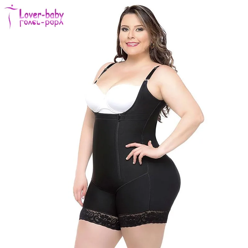 Adjustable Straps Lace Hem Body Shaper with Butt Lifter