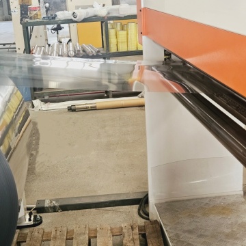 Transparent Recyclable PET jumbo roll in Production