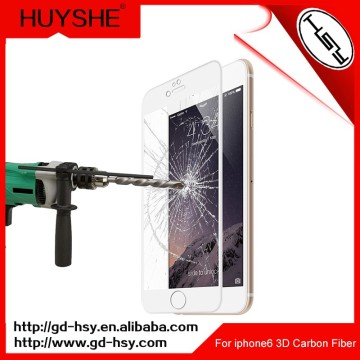 HUYSHE carbon fiber 3d full cover tempered glass screen protector for iphone 6 & 6plus