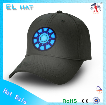 Latest el capel animated hat sound activated el panel cap/hats