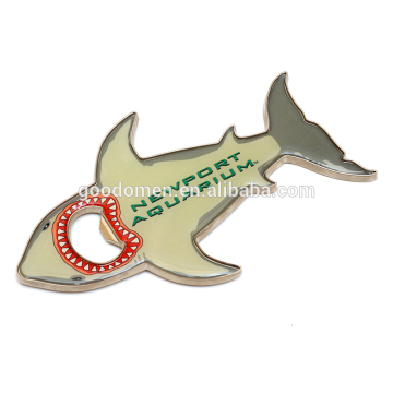 Popular new design funny shark shaped metal bottle opener