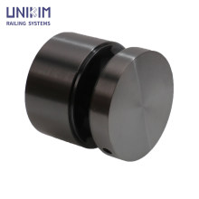 Matte black stainless steel glass handrail railing assembly