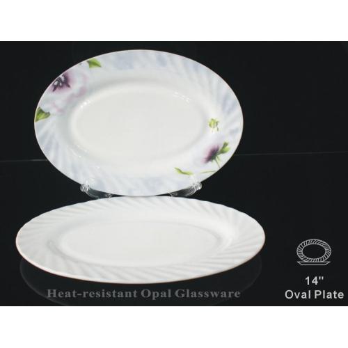 Тарелка для талии 14 дюймов из стекла Pyrex Opalescent