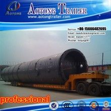 Hydraulic steering equipment transportation low platform semi trailer/extend lowbed semi trailer for sale