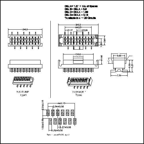 MFCM01 -XXXXX1.27mm Micro Match Socket 180° SMT