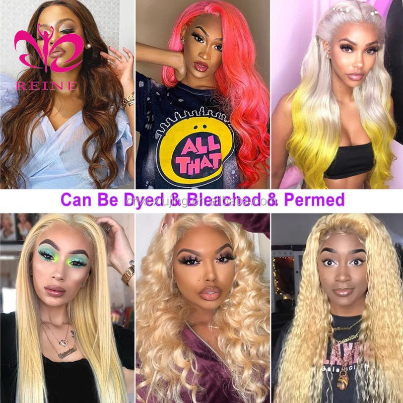 Reine 13x4 Lace Frontal 613 Straight  Wigs 613 Blonde Malaysian Lace Front Human Hair Wigs Blonde 613 Short Bob Lace Wigs