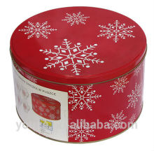 Round christmas tin box
