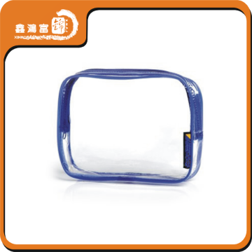 custom logo travel blue clear pvc bag